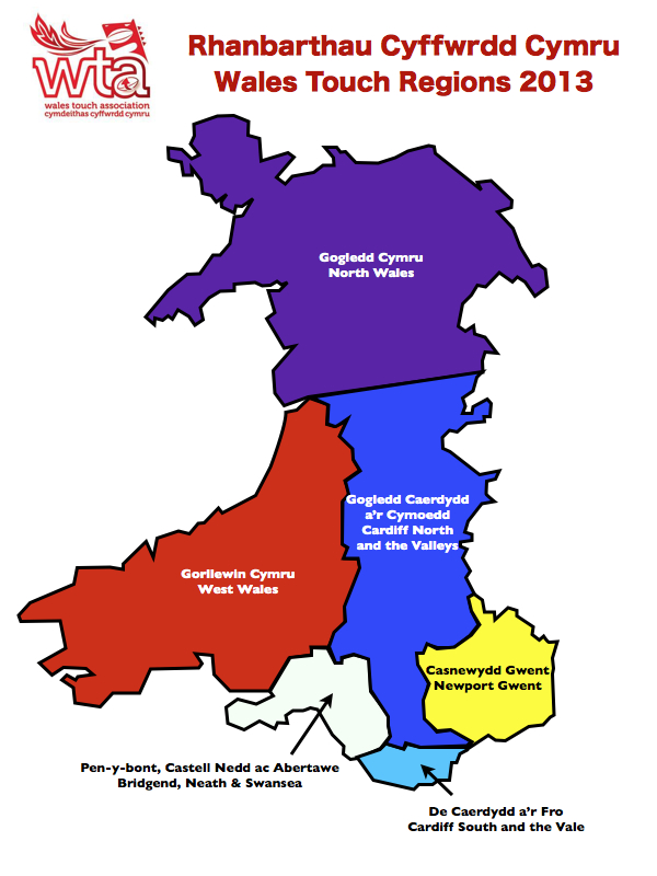Cymru Rhanbarthau Cyffwrdd | Wales Touch Regions